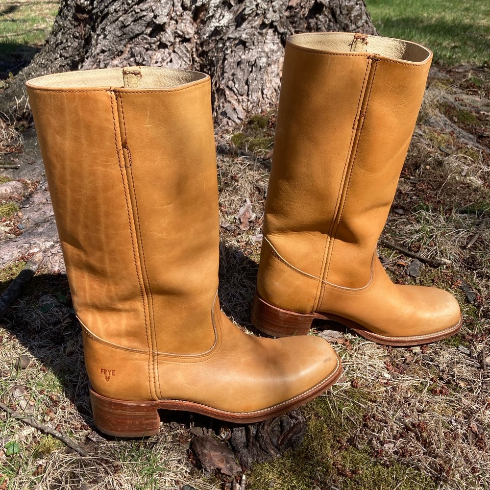 Frye Made in USA Vintage Frye Campus Boots Banana Leather 11 D 3M18774 2951 W - Picture 4 of 17